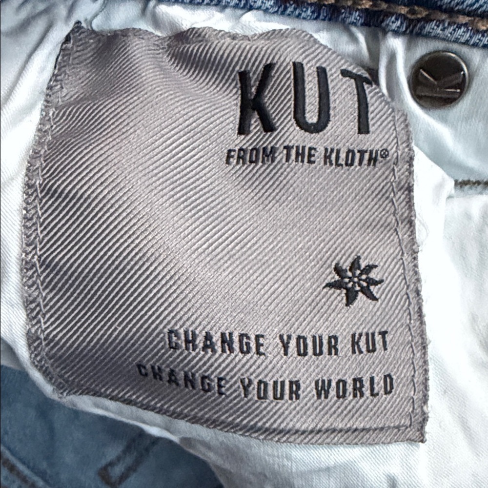 Kut from the Kloth Blue Distressed Jean Shorts - Picture 8 of 10